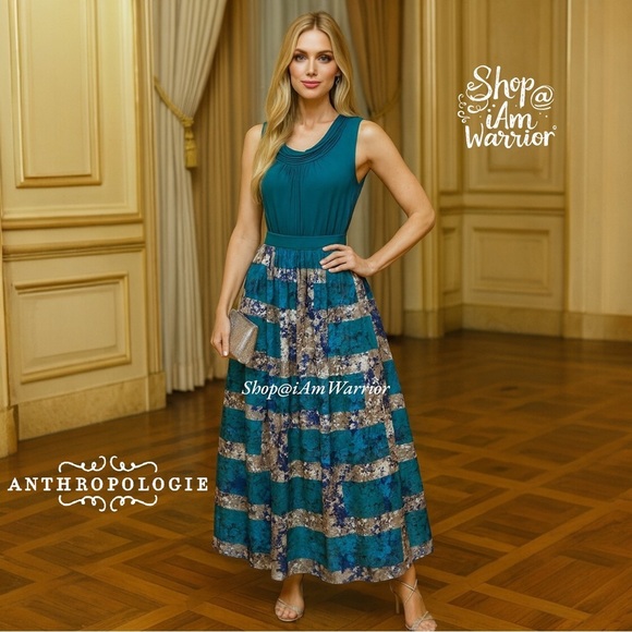 Anthropologie watercolor print tulle underlay maxi ball skirt *shop@iamwarrior - Picture 2 of 15
